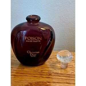 VTG Christian Dior Poison Bottle Dabber Eau de Toilette 50ml Empty Glass Purple